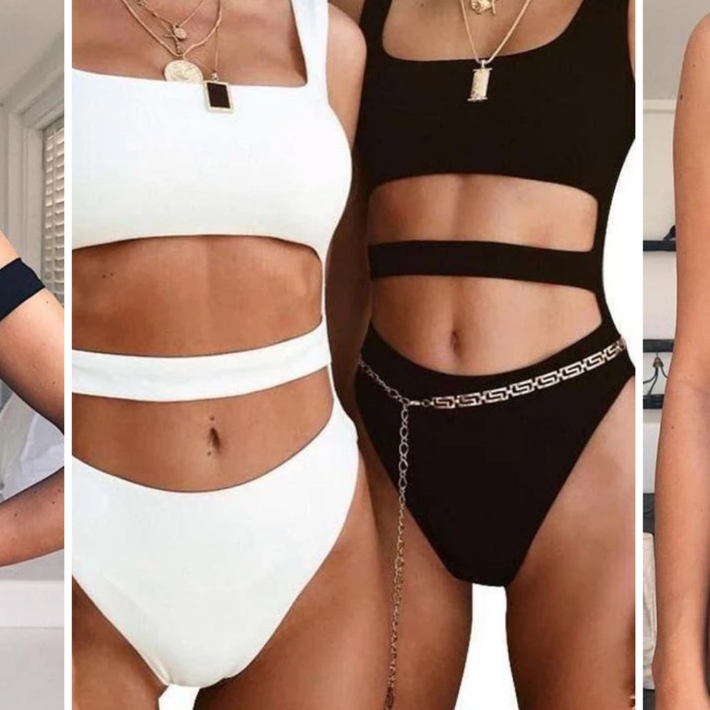 Cut out jumpsuit/swimsuit in white - Picture 2 of 4